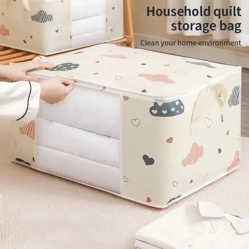Sac de rangement de couette multifonctionnel, anti-poussière, résistant à l'humidité, sac de rangement de vêtements de grande capacité, sac d'organisation pour le déménagement de la maison