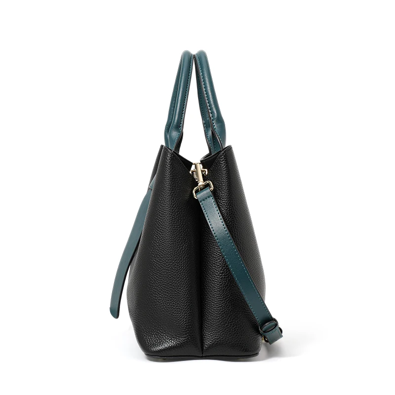 couleur chic sac à main en cuir bloqué avec poignées supérieures