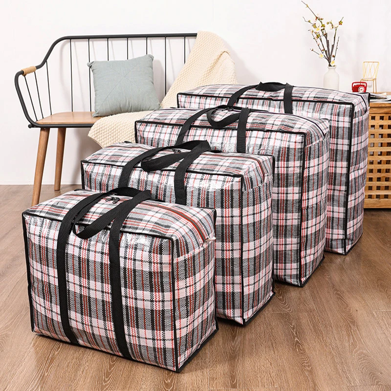 sac imperméable pour couette de voyage à main, sac d'emballage mobile tissé résistant à l'humidité et à la poussière pour un rangement et un transport faciles