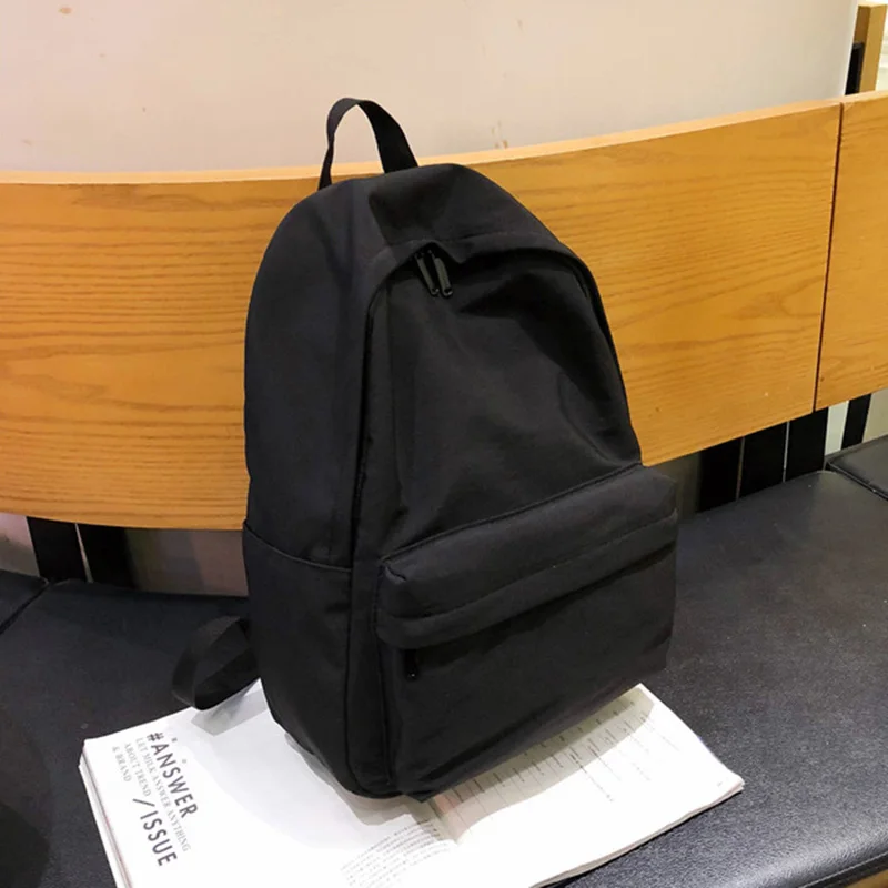 hocodo – sac à dos en toile solide pour adolescentes, sac d'école décontracté de grande capacité, simple, pour le voyage