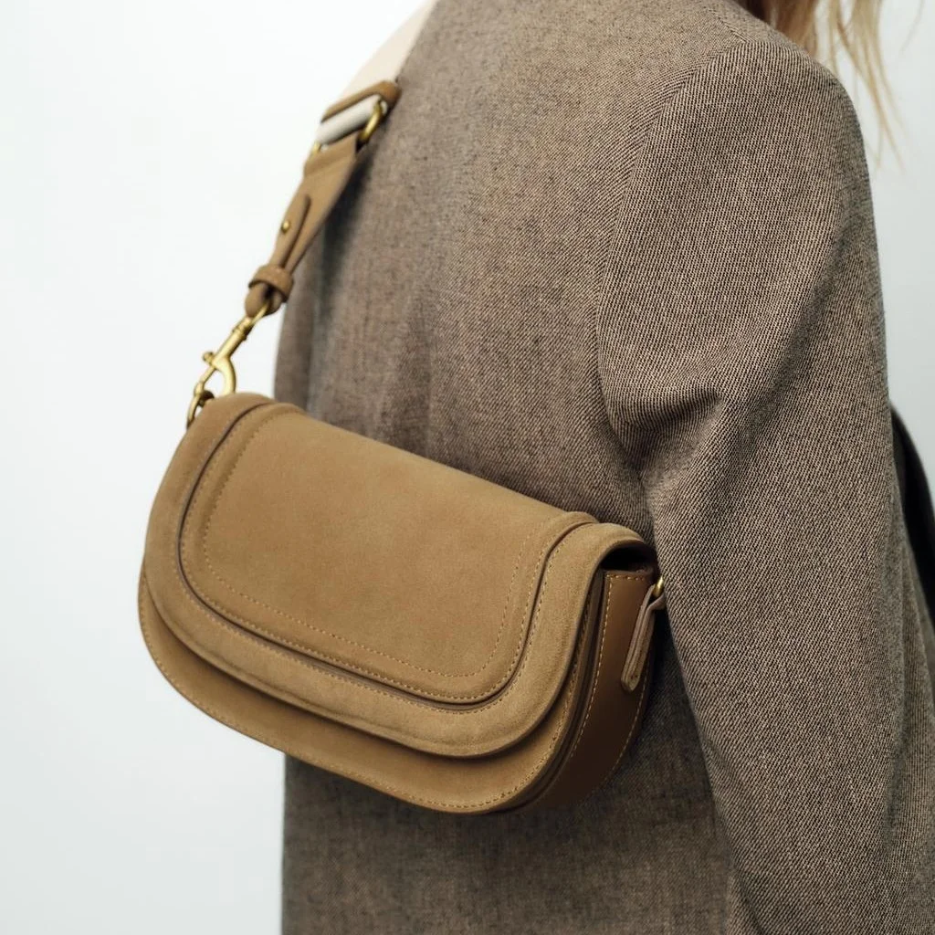 Sac de selle femme mode sac commercial bandoulière couleur chameau gris noir beige
