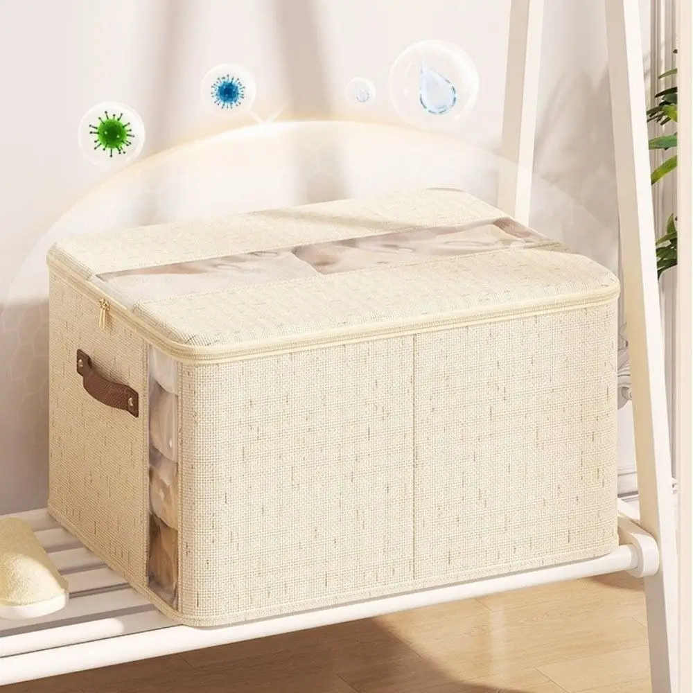 sac de rangement pour vêtements et couettes visibles, pliable, anti poussière, conteneur à fermeture éclair, grande capacité avec couvercle, sacs de couette pour couverture