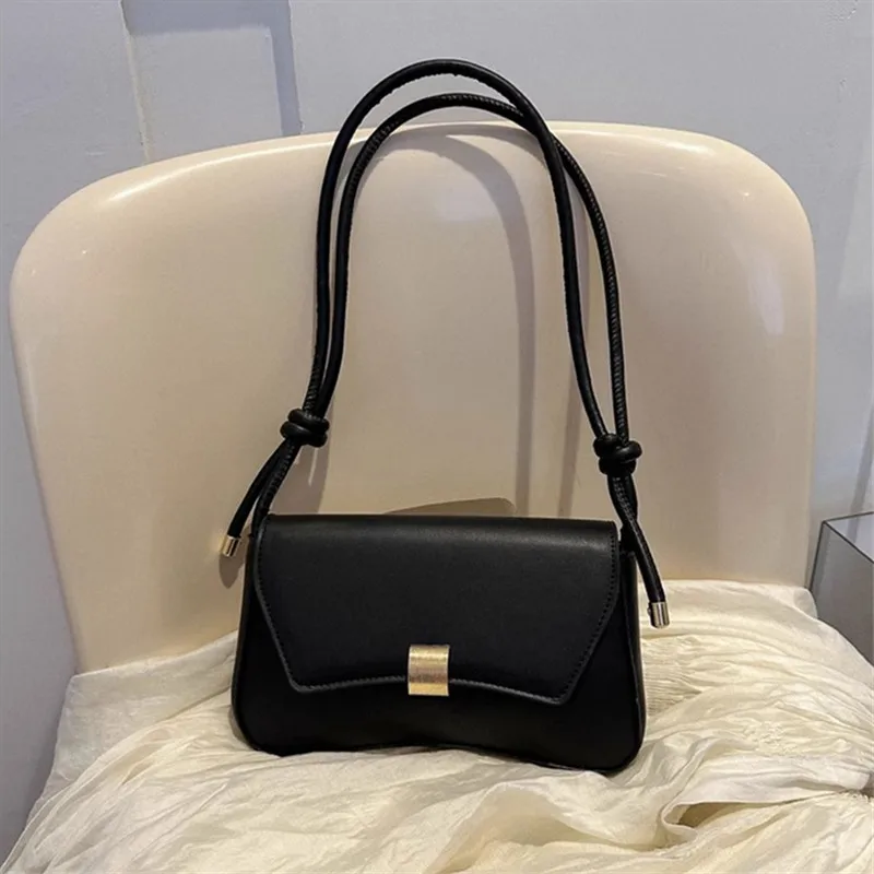 sac à main simple à boucle en métal, sacoche, sac à bandoulière élégant et polyvalent sous les bras, sacs baguette chics pour femmes, usage quotidien