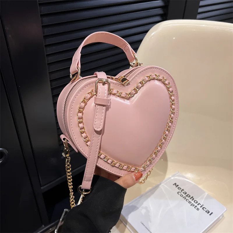 sacs à bandoulière chic en forme de cœur pour femmes, sac jk lolita solide, sac à bandoulière kawaii, uniforme de bureau pour dames, paquet en pu bolso mujer 2025