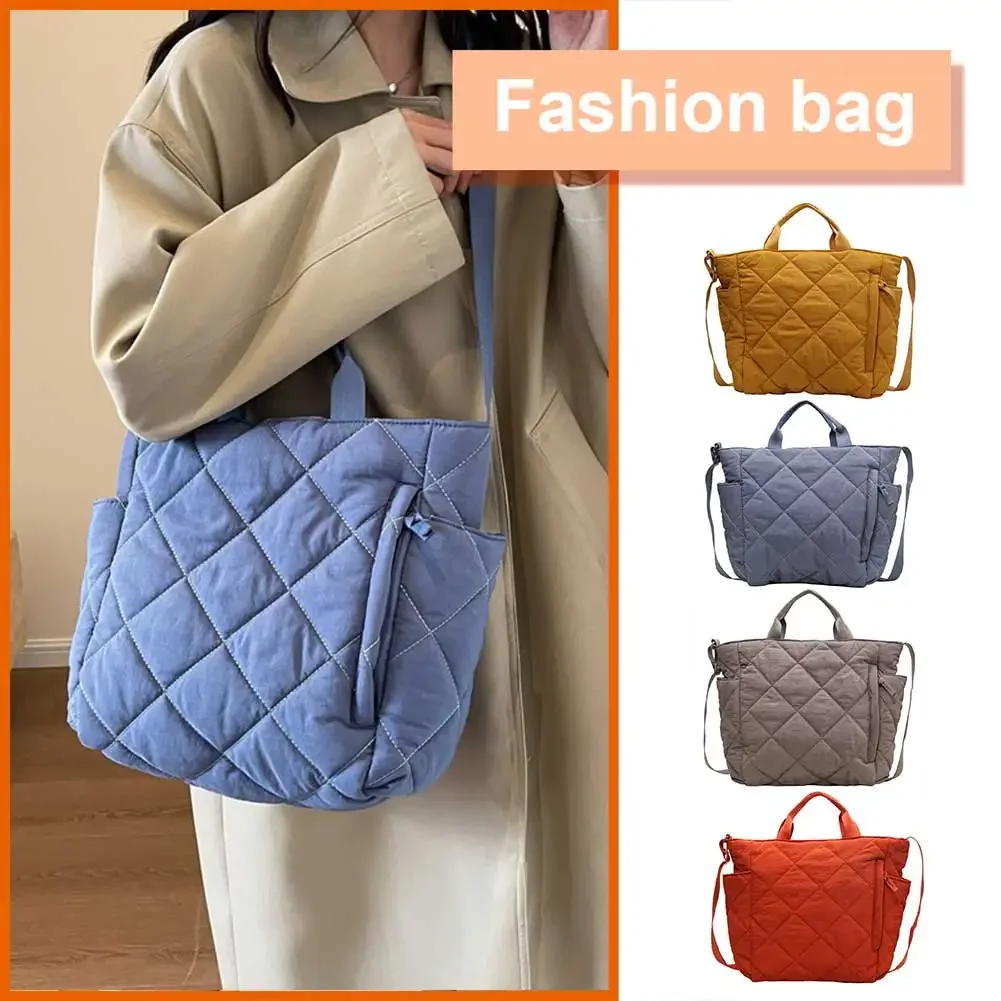 sac fourre tout matelassé pour femmes, sac à bandoulière léger et moelleux, grand sac à bandoulière rembourré, sacoche de voyage, sac de shopping d'hiver