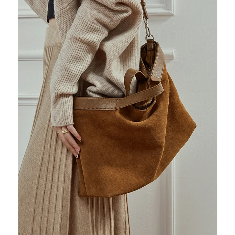 burminsa peau de vache daim véritable cuir hobo fourre tout sacs à main pour femmes 2025 luxe concepteur shopper dames épaule sacs à bandoulière
