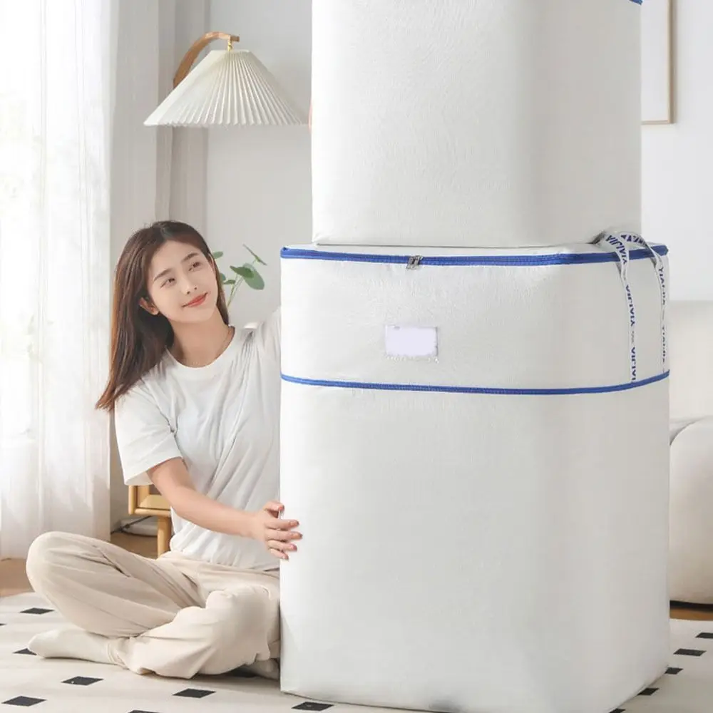 Sac de rangement pour vêtements de couette de grande capacité, sac d'emballage de bagages étanche à la poussière avec fermeture éclair, sac d'emballage mobile robuste