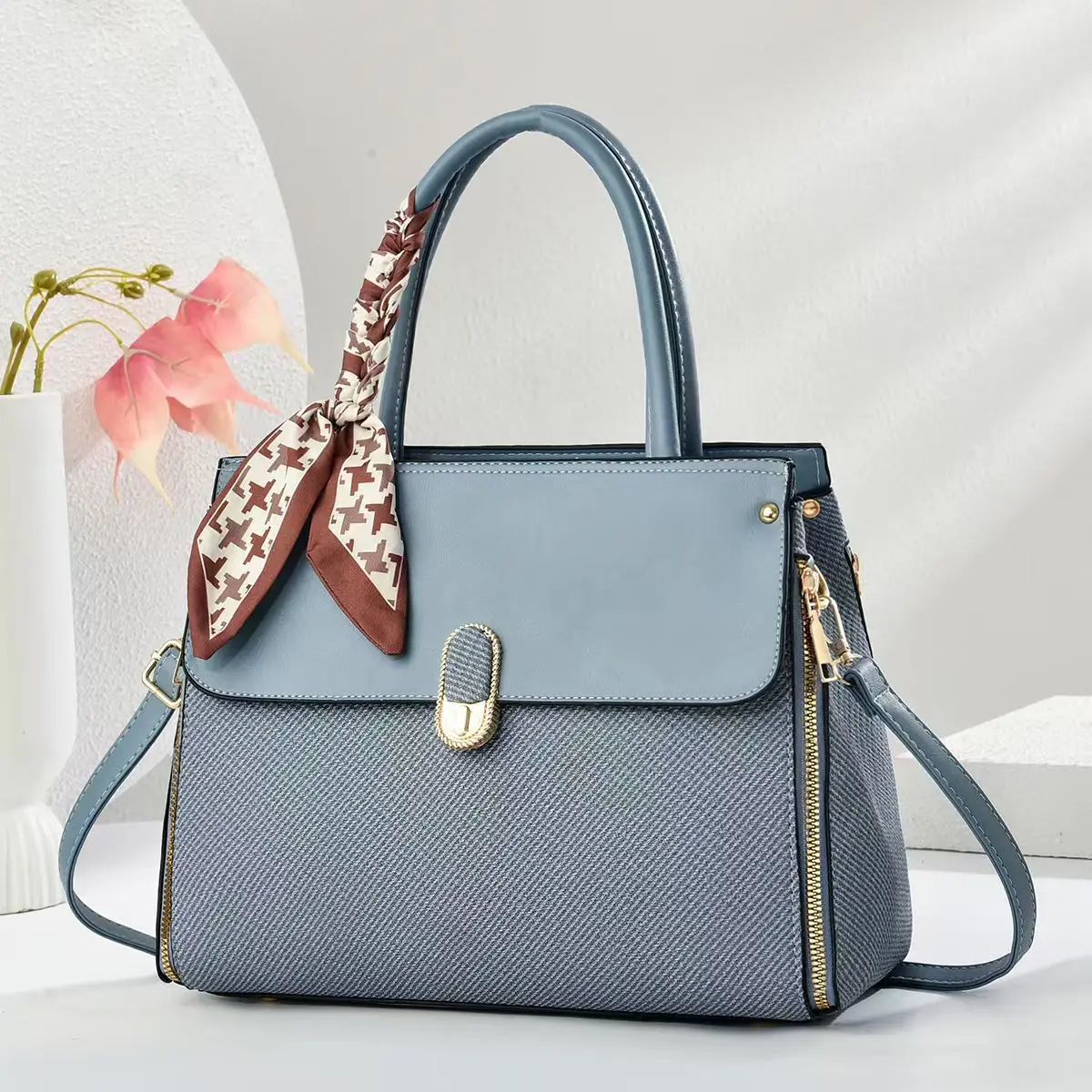 2025 sac à main chic couleur macaron pour femme patchwork en relief spacieux polyvalent poignée supérieure, épaule et sac à main bandoulière