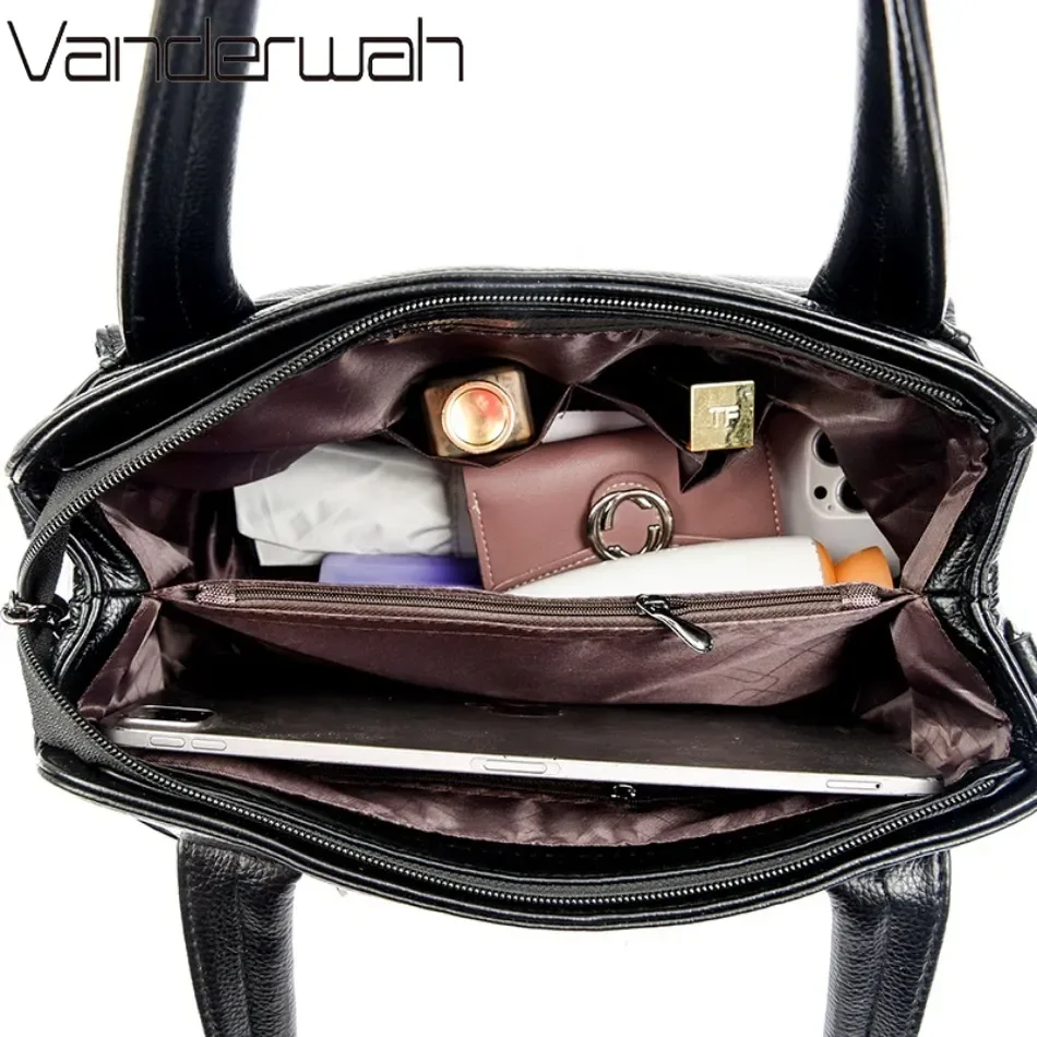 sacs à main de luxe en cuir souple pour femme, sacoches de styliste, à bandoulière, fourre tout