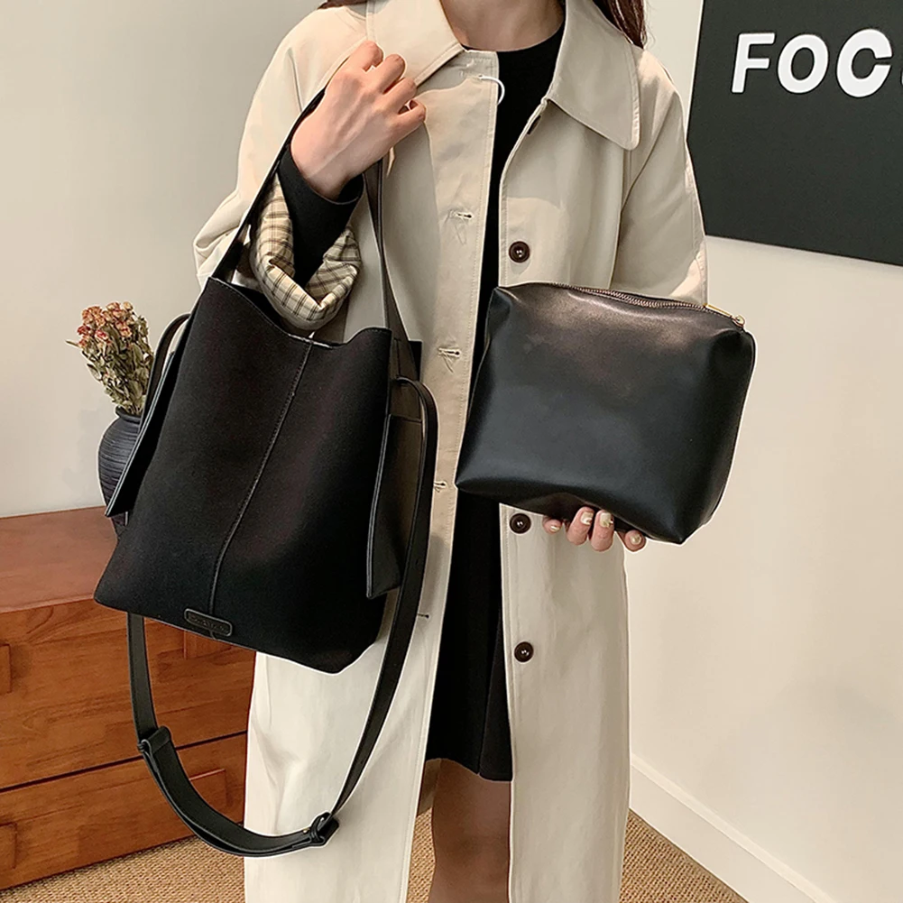 sac en daim de grande capacité pour femme, sacs initiés décontractés, document solide, polyvalent, sac commpiedmont avec porte-monnaie, cartable pour femme, e27