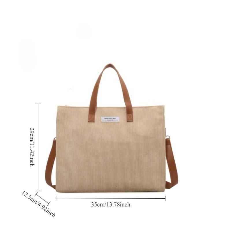 sacs à main vintage en velours côtelé pour femme, sacoche à bandoulière, fourre tout, shopping