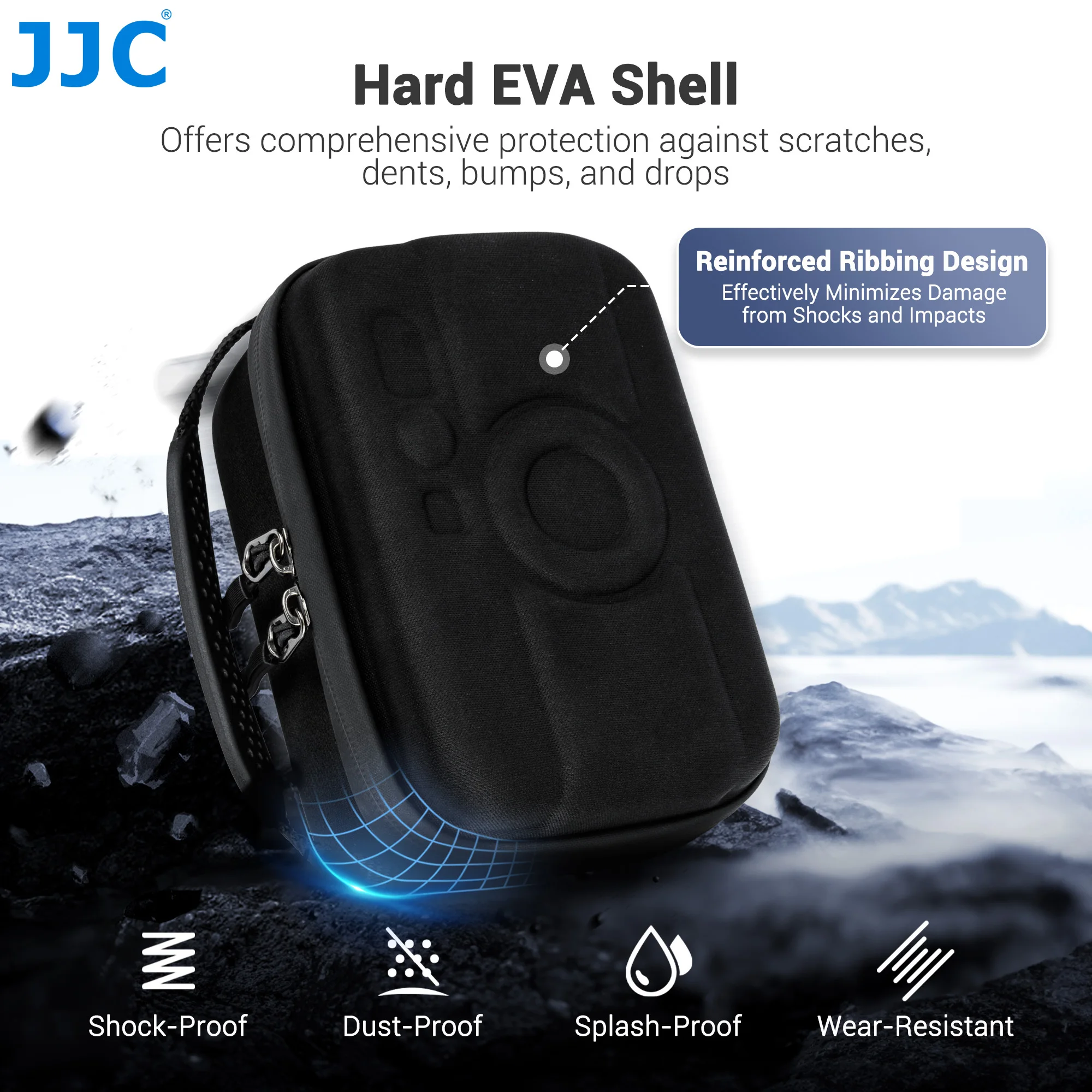 jjc Étui rigide pour appareil photo instantané fujifilm instax mini evo mini, compatible avec veplay, sony a6700, sac de transport oligcarrying