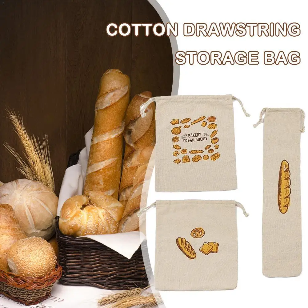 Sac de rangement en lin pour baguette, sac de proximité réutilisable, fournitures de cuisine, accessoires, jxBag