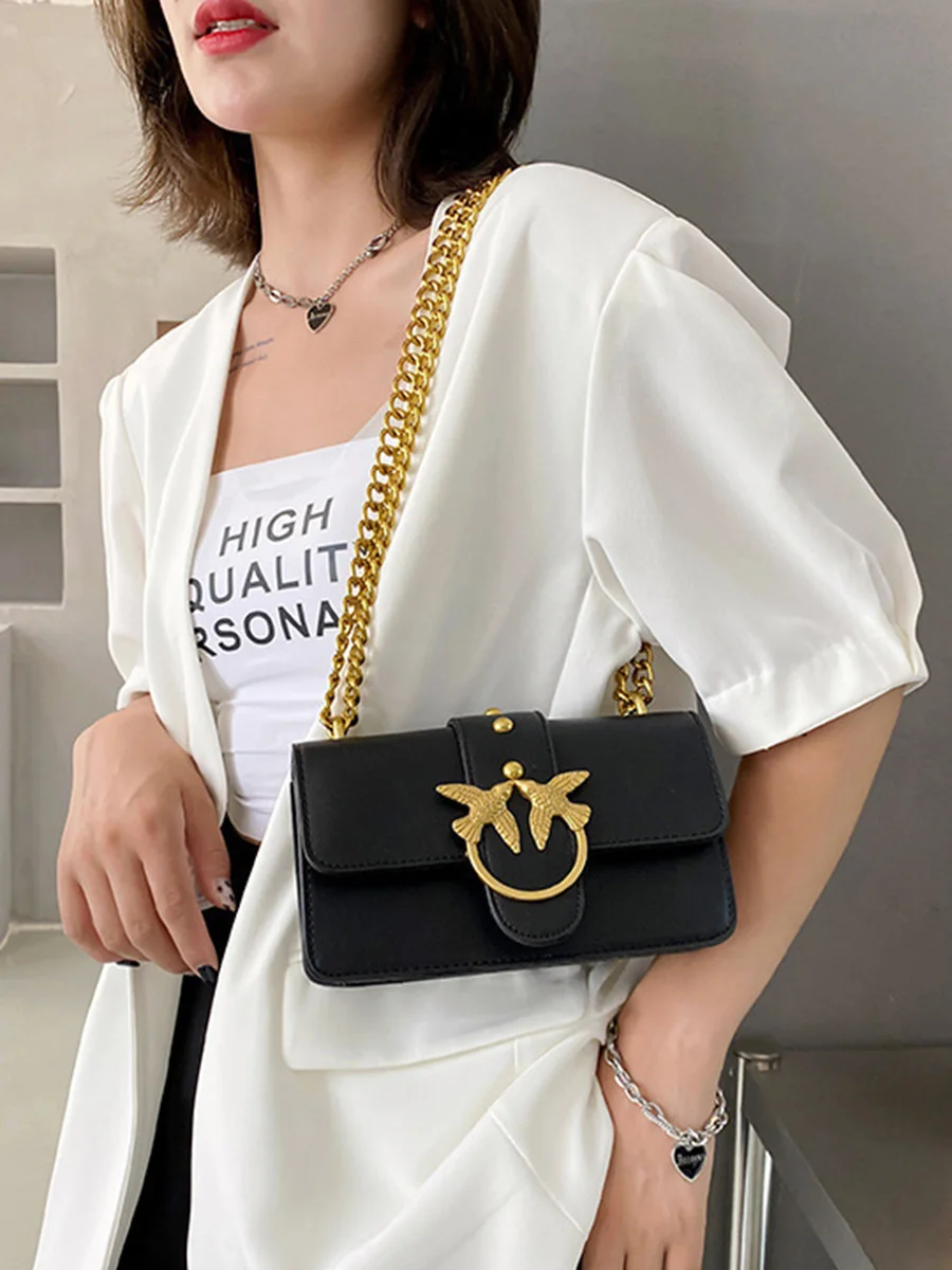 sac à hirondelles, petit sac carré à chaîne classique rétro européenne et américaine, mode de niche, sac à bandoulière simple de haute qualité