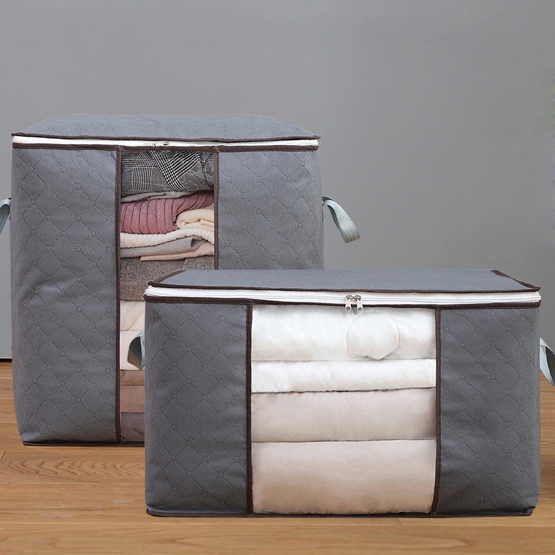 sac de rangement pour couverture et couette, sac à poussière, vêtements et articles divers, sac à fermeture éclair avec poignée, 1 pièce