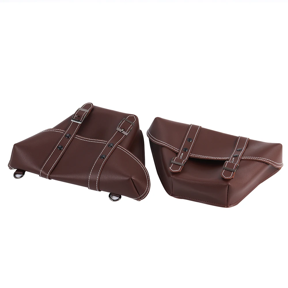 1 paire de sac de selle latérale de moto en cuir pu classique outil de moto sacoche pour universelle café racer honda cb personnalisé japstyle