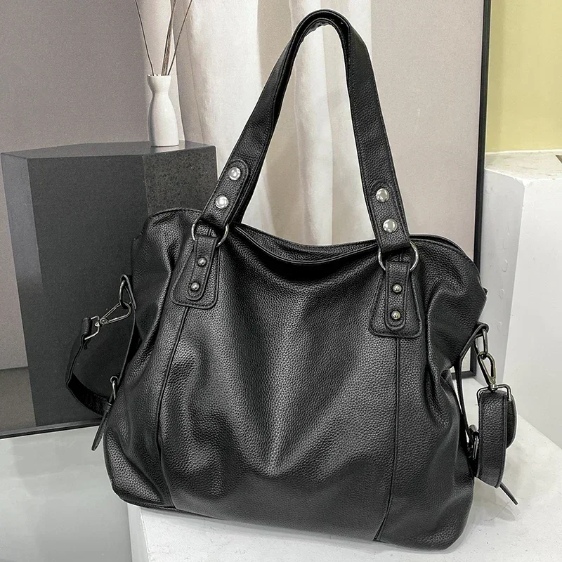 sac à main hobo pour femmes, sacs à bandoulière de grande capacité, fourre tout élégant pour dames, sacoches hobos en cuir souple, sac de shopping pour femmes