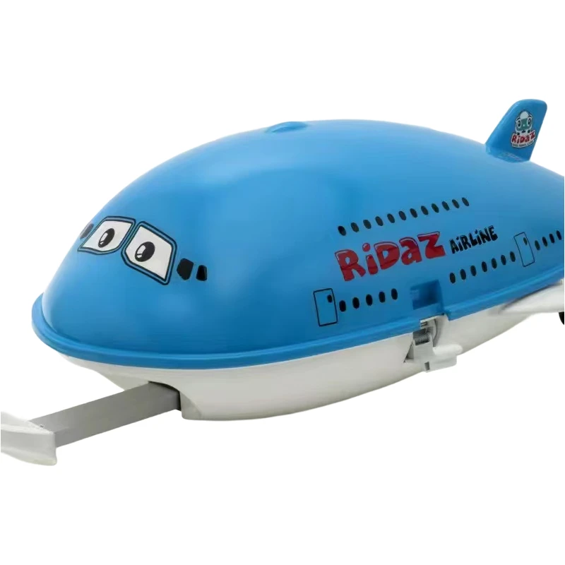 Valise jouet à monter pour enfants de 18 pouces, bagage léger sur le thème d'avion pour 3 à 8 ans avec emballage cadeau, valise à roulettes