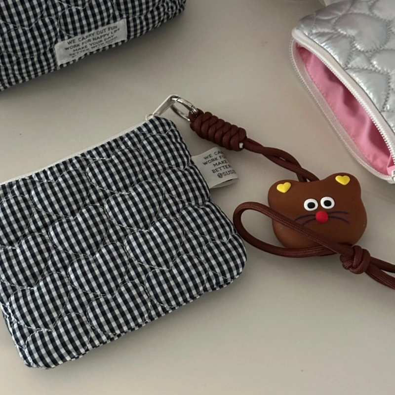 sacs à cosmétiques matelassés à carreaux pour filles, pochette rétro pour dames, porte monnaie, sac de rangement de toilette portable de voyage pour femmes