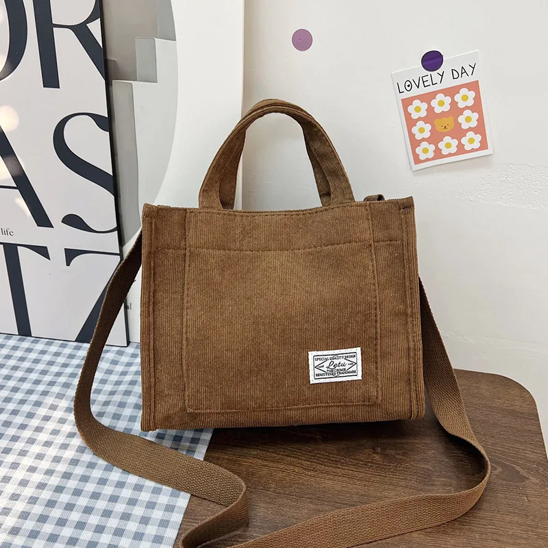 sac fourre tout à bandoulière en velours côtelé, sac à bandoulière carré pour femmes, sac fourre tout décontracté, sac à bandoulière, sac organisateur de voyage
