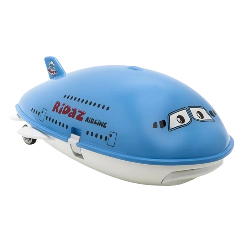 valise jouet à monter pour enfants de 18 pouces, bagage léger sur le thème d'avion pour 3 à 8 ans avec emballage cadeau, valise à roulettes
