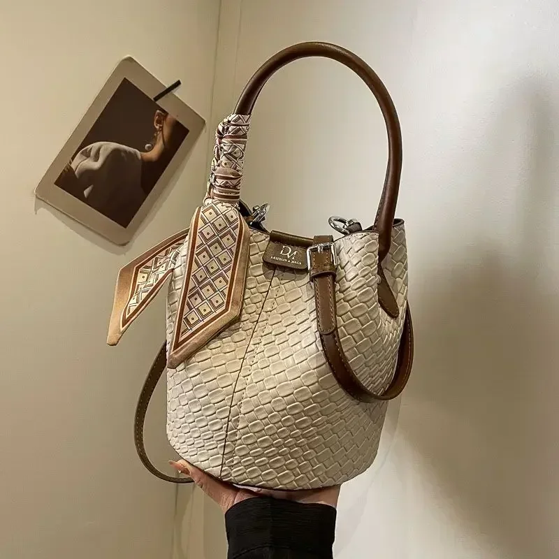 sac poplene femme tempérament été femmes haut simple sac à main mode tout en un crooss sac à bandoulière sous sac seau à bandoulière
