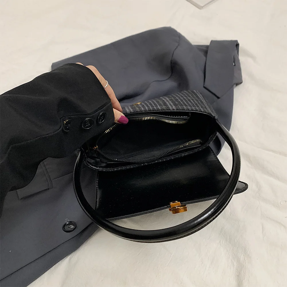 sac à main à carreaux en pu pour femme, sac à main grande capacité, fourre tout, fermeture à glissière, rabat, mode initiée, sac à main ati elles vintage