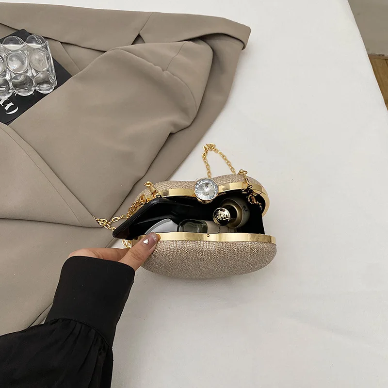 sac à main chic en forme de cœur pour femmes, sac de soirée étoile brillante à la mode, fourre tout à bandoulière élégant avec chaîne, sacs à bandoulière pour femmes