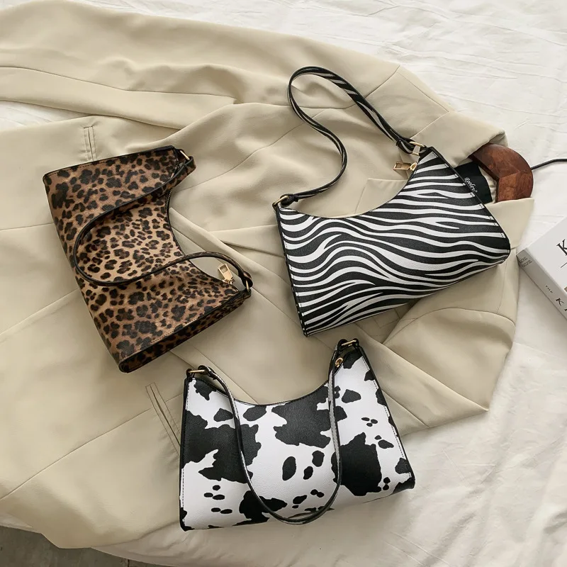 Mode zèbre impression femmes sac à main de luxe PU Simple sous les bras sacs à bandoulière femme conception quotidienne fourre-tout sac à main pochette сумка багет