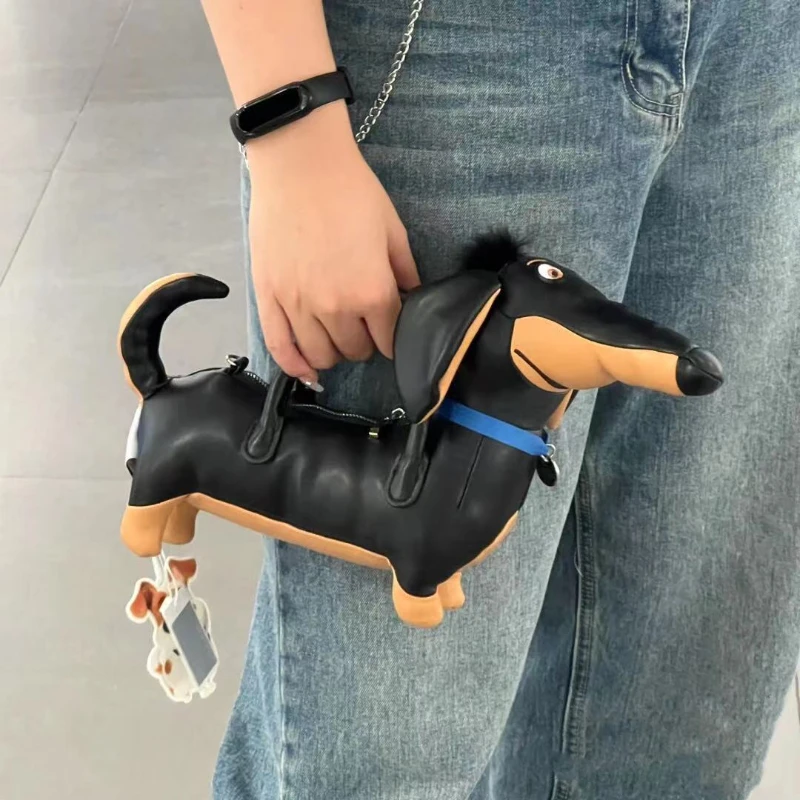 jocross-sacs à main en forme de chien de teckel de dessin animé pour femmes, mini sacs à main décontractés, pochette, design chic, nouveauté, mode