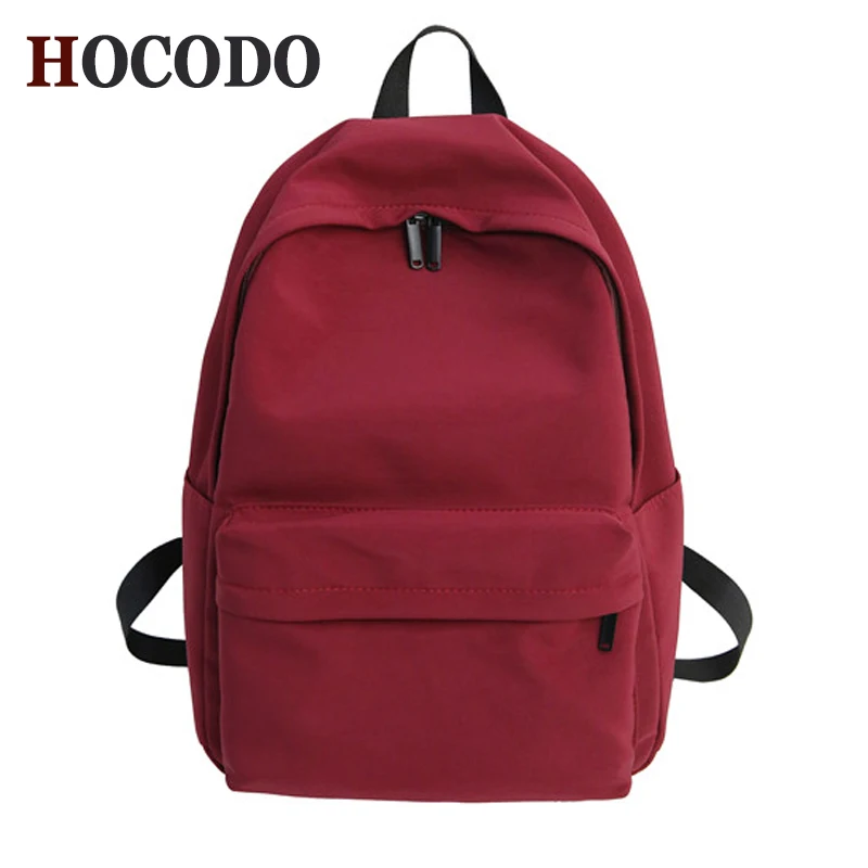 hocodo – sac à dos en toile solide pour adolescentes, sac d'école décontracté de grande capacité, simple, pour le voyage