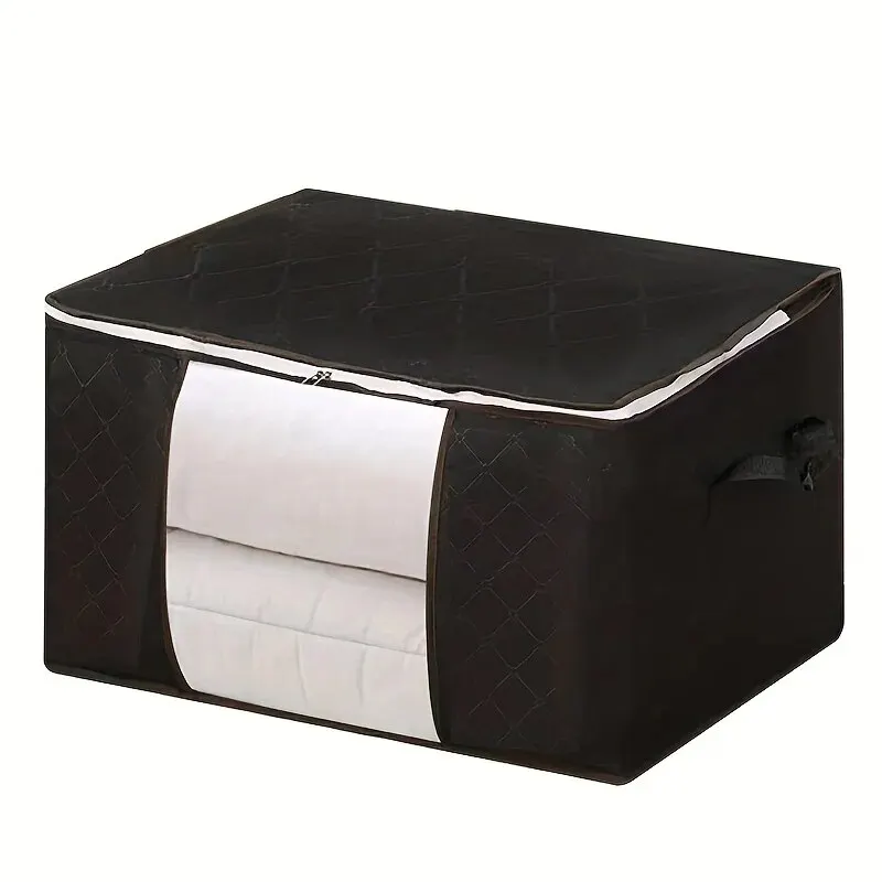 sac de rangement de couette en tissu non tissé 1 pièce, sac de rangement de vêtements de grande capacité étanche et résistant à l'humidité, sac de finition de couette, h