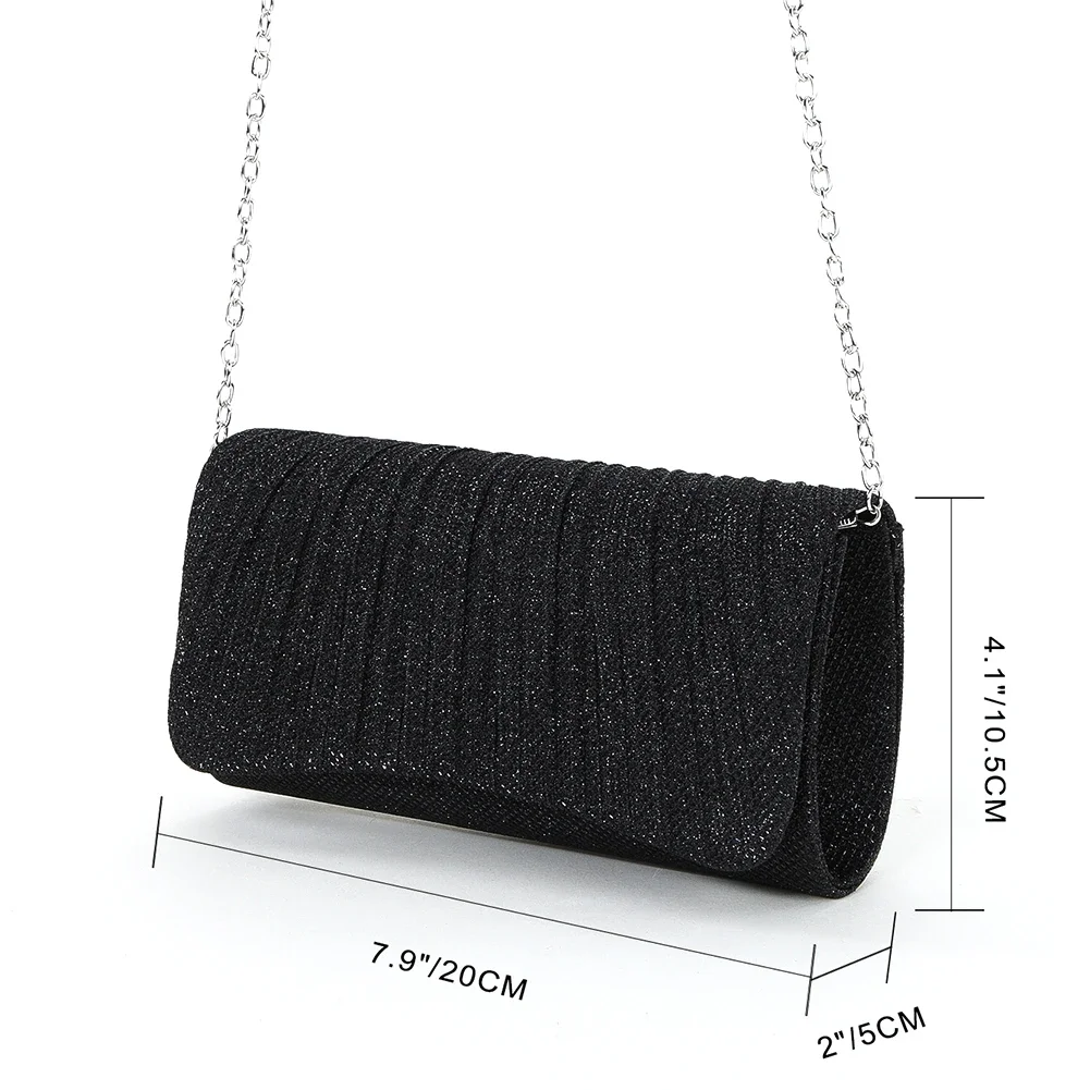 pochette à bandoulière brillante Élégante pour femme, sac à main tote chic pour cocktail et mariage, à la mode