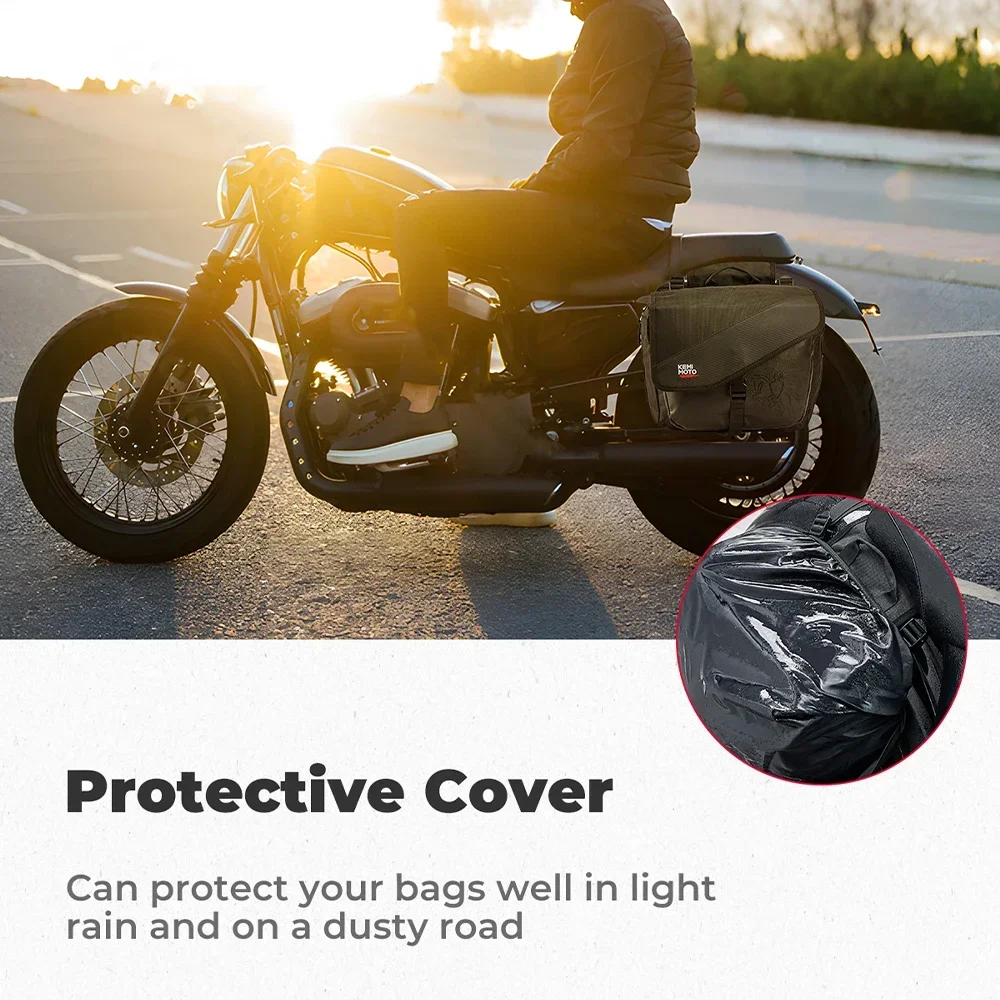 sacoches de moto 40l, sacoches latérales avec housse de pluie universelles pour sportster softail, sacs d'accessoires de moto