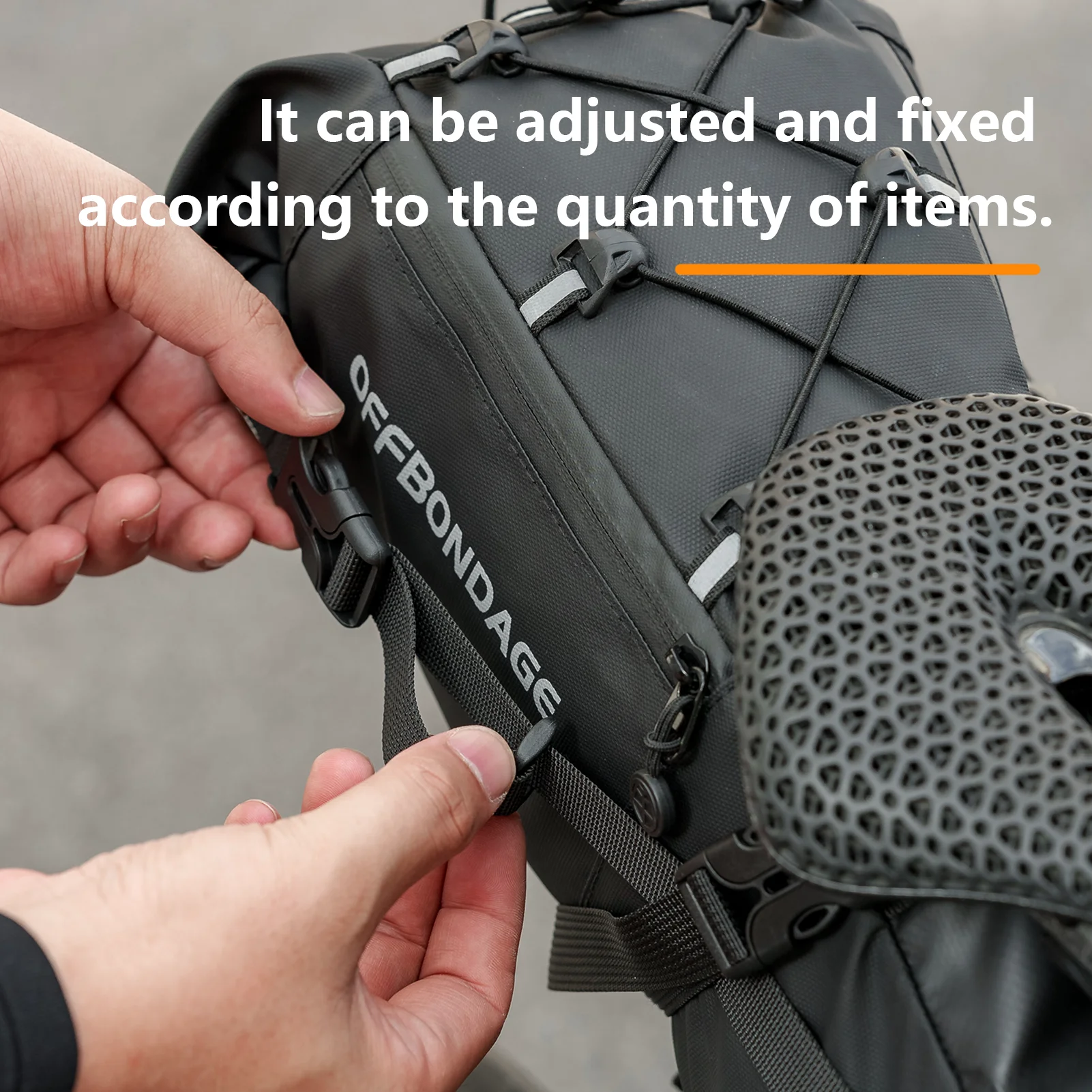 offbondage sac de vélo étanche 15l grande capacité sac de selle de vélo cyclisme pliable queue sac arrière vtt route coffre bikepacking