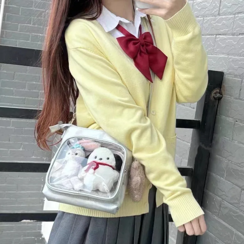 Itabag carré argenté pour fille, petit sac à bandoulière en Nylon avec sangle réglable, sac à bandoulière Harajuku Y2k, sac japonais d'exposition