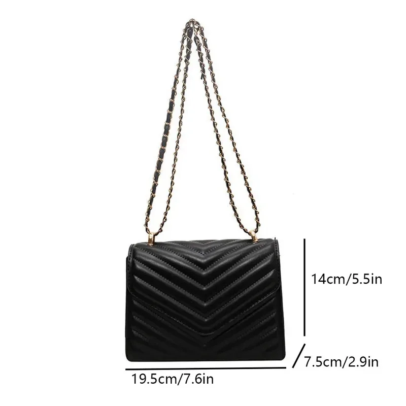 sac à bandoulière rétro à la mode pour femmes, petit sac carré simple avec chaîne