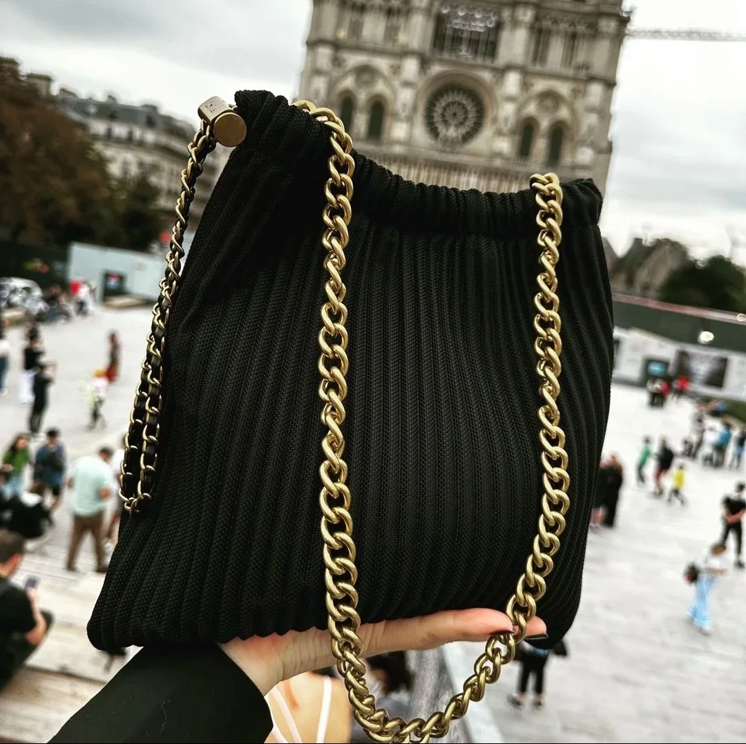 Sac à Main de Luxe en Cuir Souple Plissé pour Femme, Sacoche à Bandoulière E27, Porte-Monnaie Mignon