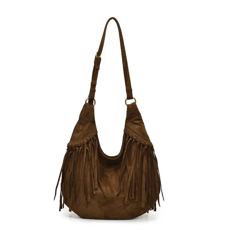 sacs à bandoulière hobo style bohémien pour femmes, fourre tout sauvage en faux daim de grande capacité, dernières sacs à main à la mode 2025