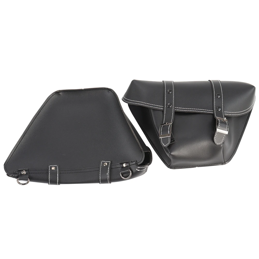 1 paire de sac de selle latérale de moto en cuir pu classique outil de moto sacoche pour universelle café racer honda cb personnalisé japstyle
