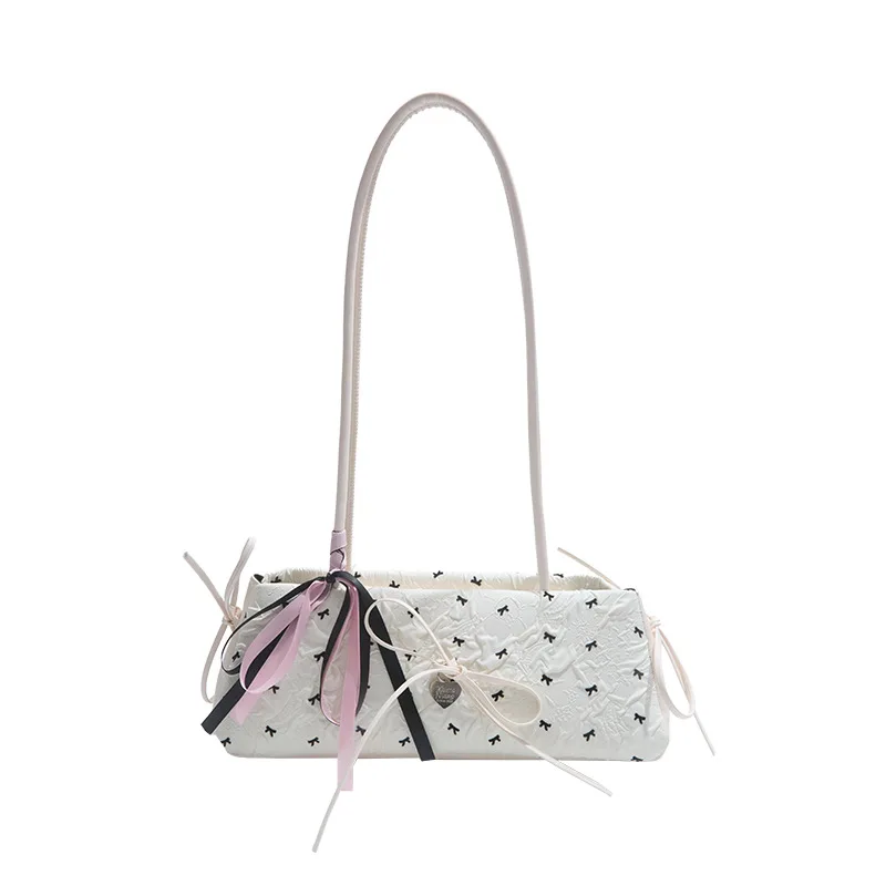 doux nœud papillon femmes pochette sac à main sacs à main mignon à pois dames sous les bras sac couleur contrastée décontracté femme sacs à bandoulière