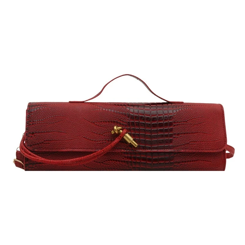 sac à poignée supérieure design de luxe pour femmes, sac à main de soirée long, sacs à bandoulière motif crocodile, tenues à la mode