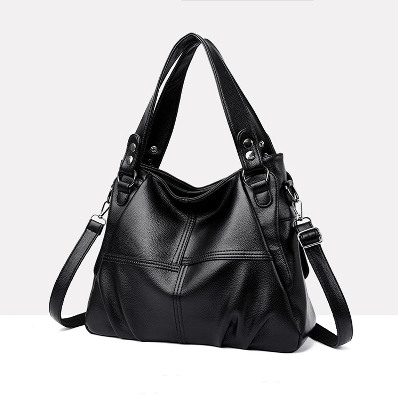 sac en cuir souple, un sac à main tendance et polyvalent de style européen et américain, sac à bandoulière de grande capacité, sac pour mère
