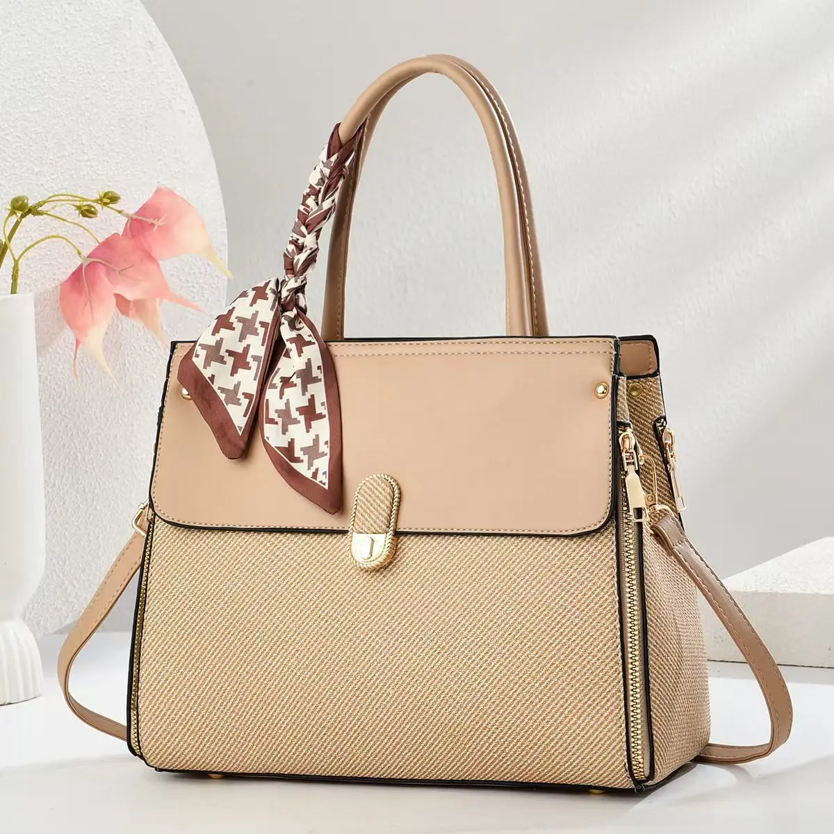 2025 sac à main chic couleur macaron pour femme patchwork en relief spacieux polyvalent poignée supérieure, épaule et sac à main bandoulière