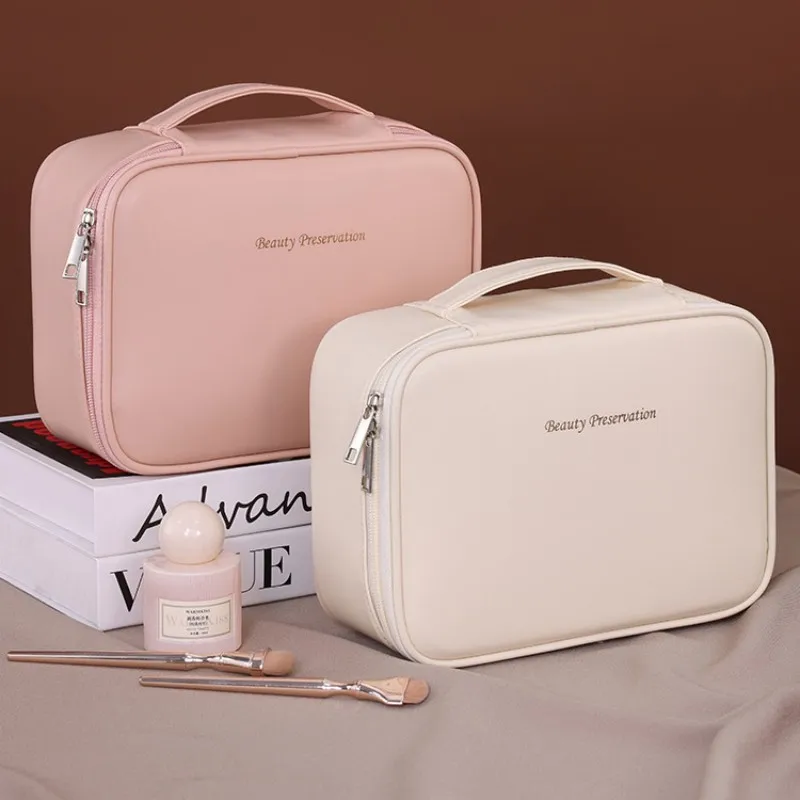 sac à cosmétiques de grande capacité, sac de rangement séparé multifonctionnel haut de gamme pour cosmétiques, pochette pour pinceaux de maquillage, sac de lavage portable de voyage
