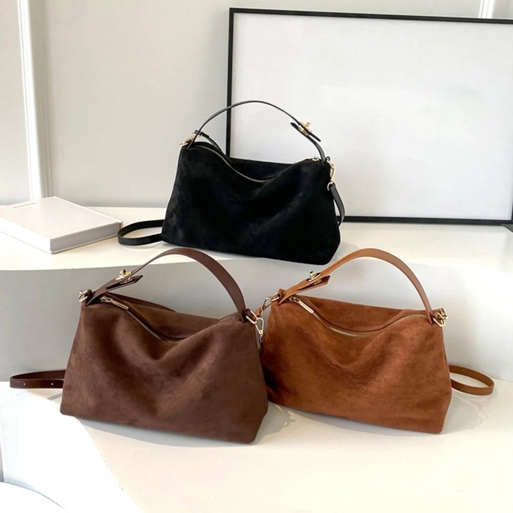 sac à bandoulière en daim pour femme avec poche intérieure, sac initié, sacoche à sangle réglable, sac à main d'embrayage pour le travail et le voyage