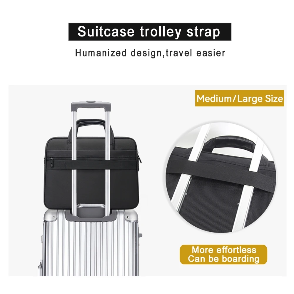 porte documents de grande capacité pour hommes, sac d'affaires 15.6 pouces 17 pouces 19 pouces, sac pour ordinateur portable, sacs à bandoulière, sacs à main en toile, sacoche