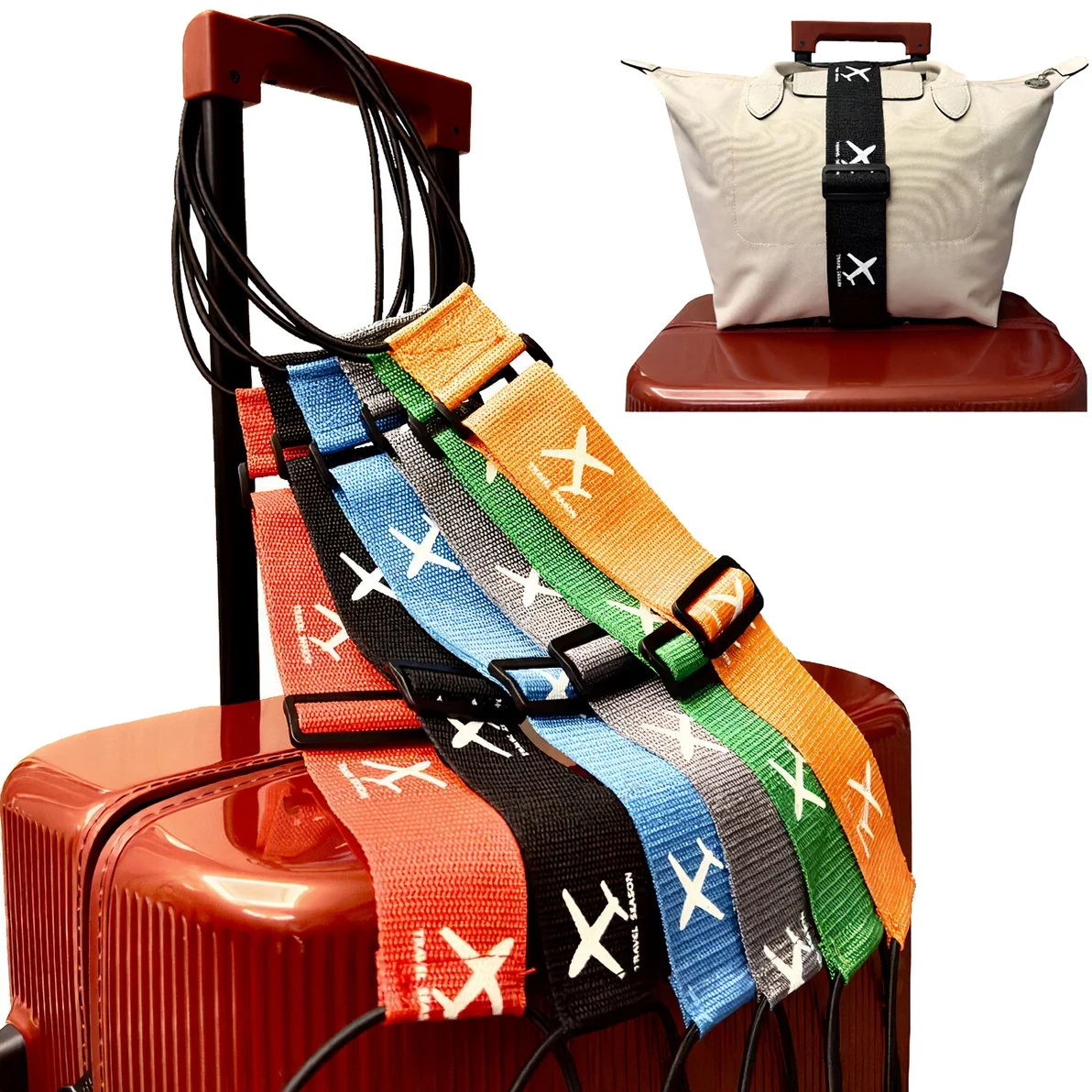 sangles de bagages à motif d'avion, ceinture réglable pour valise élastique, valise de voyage, sangle élastique, accessoires de bagages