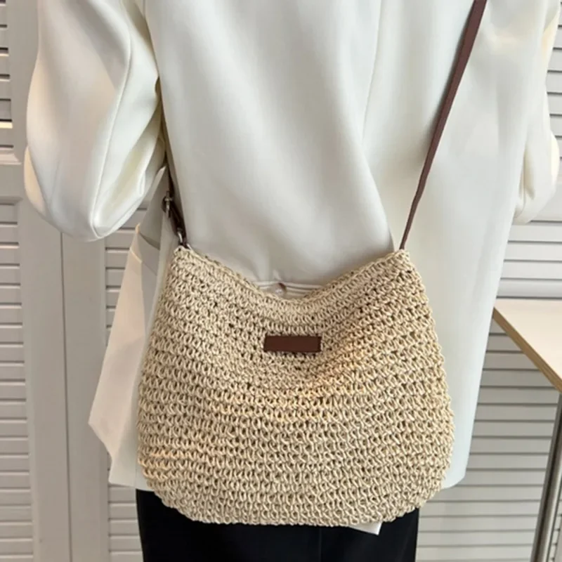 dames mode été paille sac à bandoulière femmes plage vacances shopping tissé épaule sac à main messager sacs à main pour femmes sacs