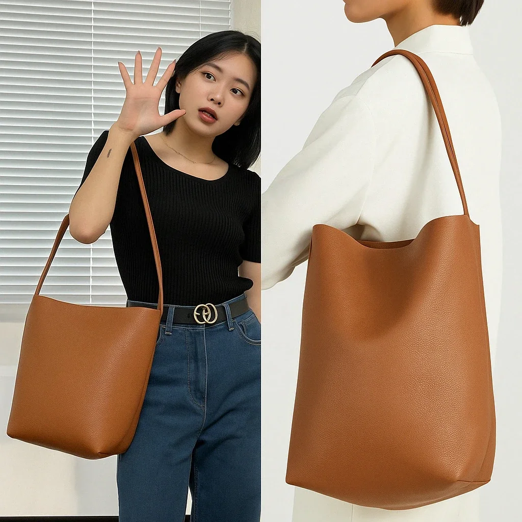 sac fourre tout simple pour femmes, sacoche à bandoulière à la mode, shopping en plein air, rangement de grande capacité, sac de shopping, sacs à main seau